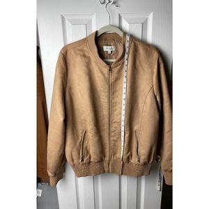 Charlotte Russe Bomber Jacket Casual Suede